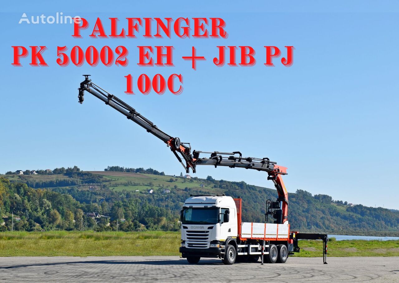 Scania G 490* PK 50002 EH + JIB PJ100C + FUNK /6x4 camión caja abierta