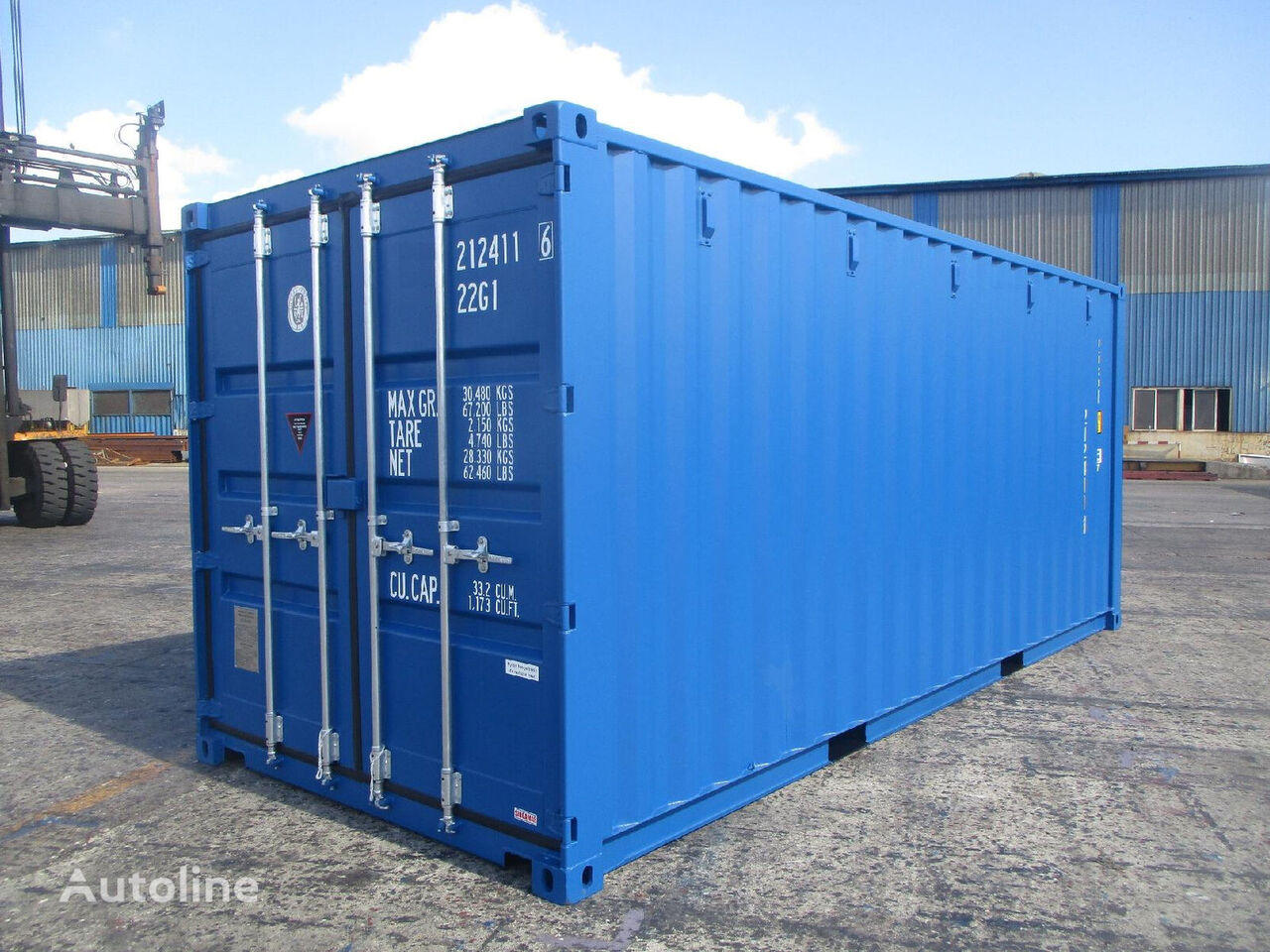 20`DV Seecontainer neuwertig in RAL5010 Enzianblau Standart contenedor 20 pies nuevo