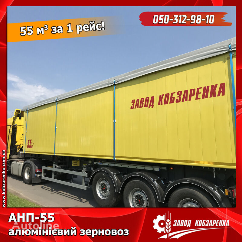 Zavod Kobzarenka aliuminiievyi kuzov 55 m3 semirremolque para transporte de grano nuevo